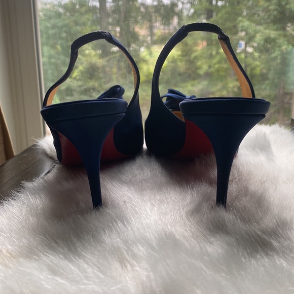 Yasling slingback pump satin blue 70mm christian louboutin - Picture 4 of 6